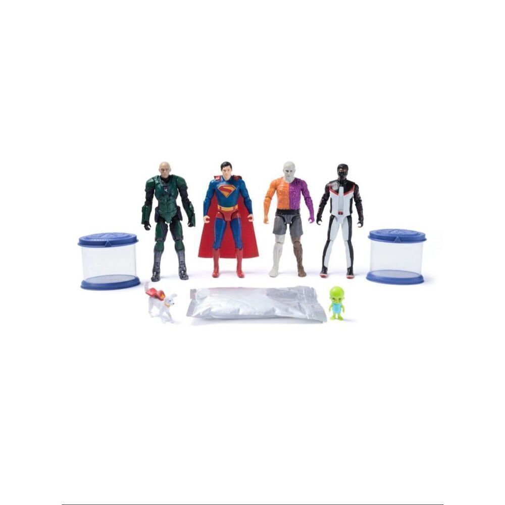 Superman DC Comics TRGX action figure set 6”  4 pack New in Box Luthorcorp lab L